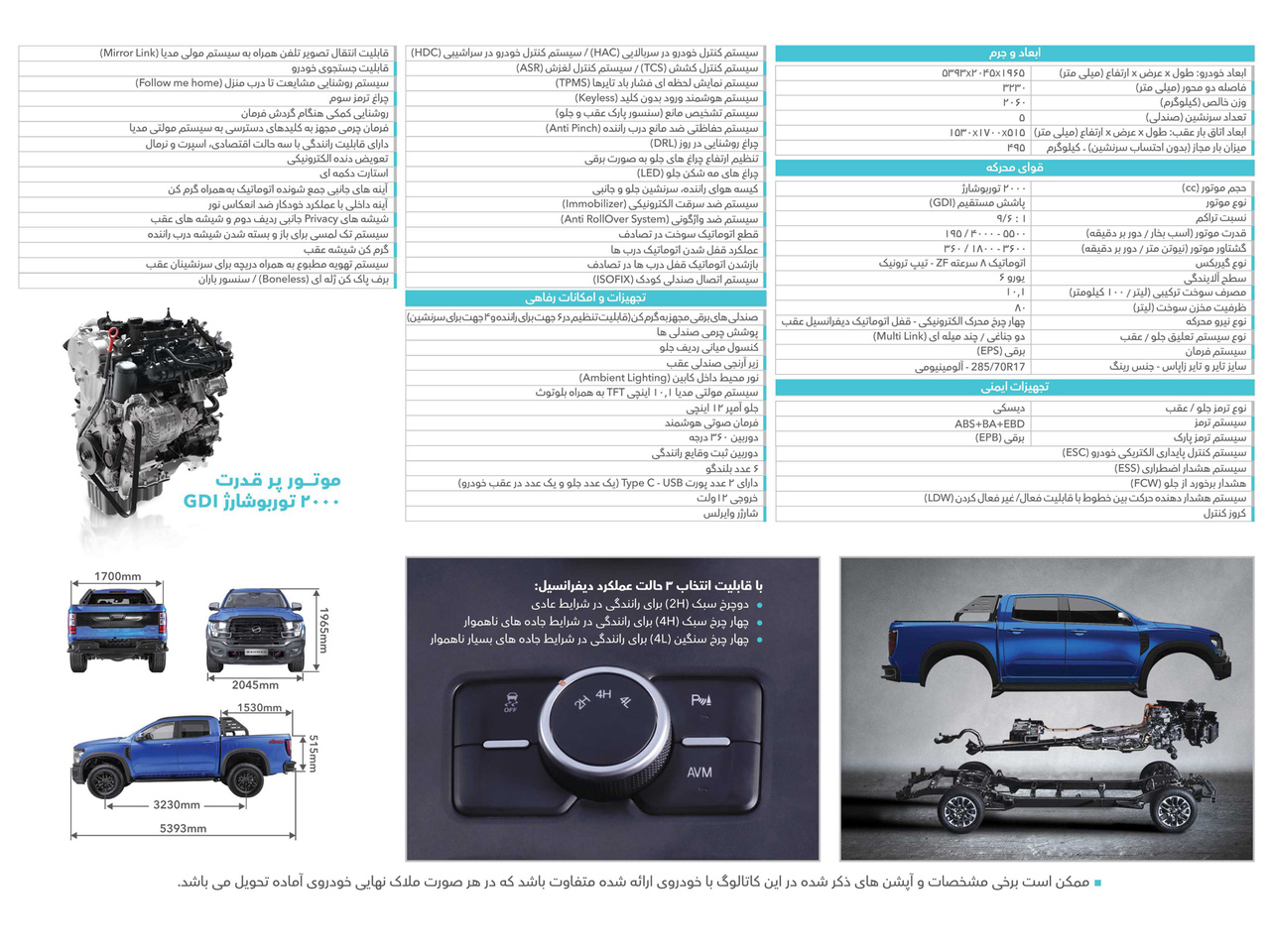 مشخصات فنی پیکاپ G9