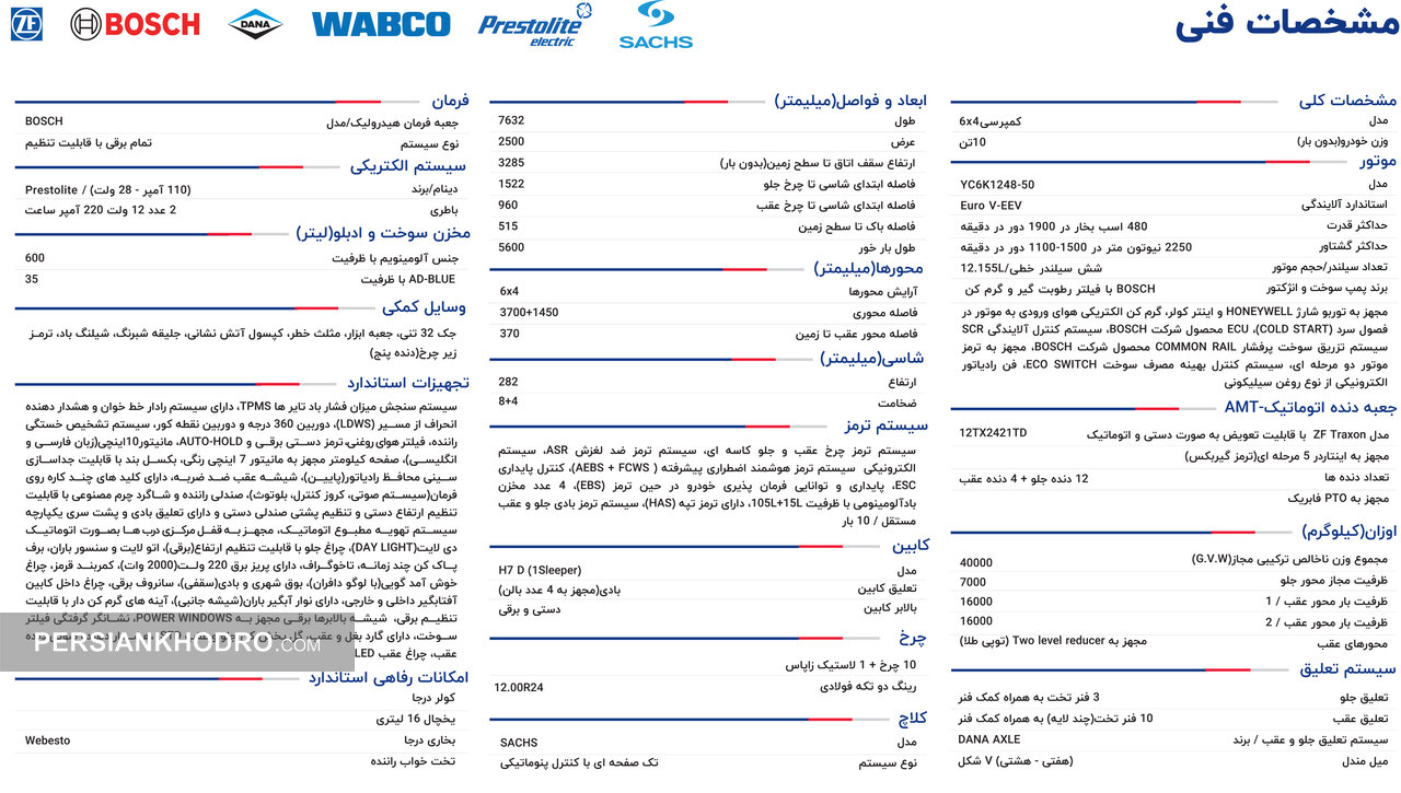 مشخصات فنی کمپرسی دافران