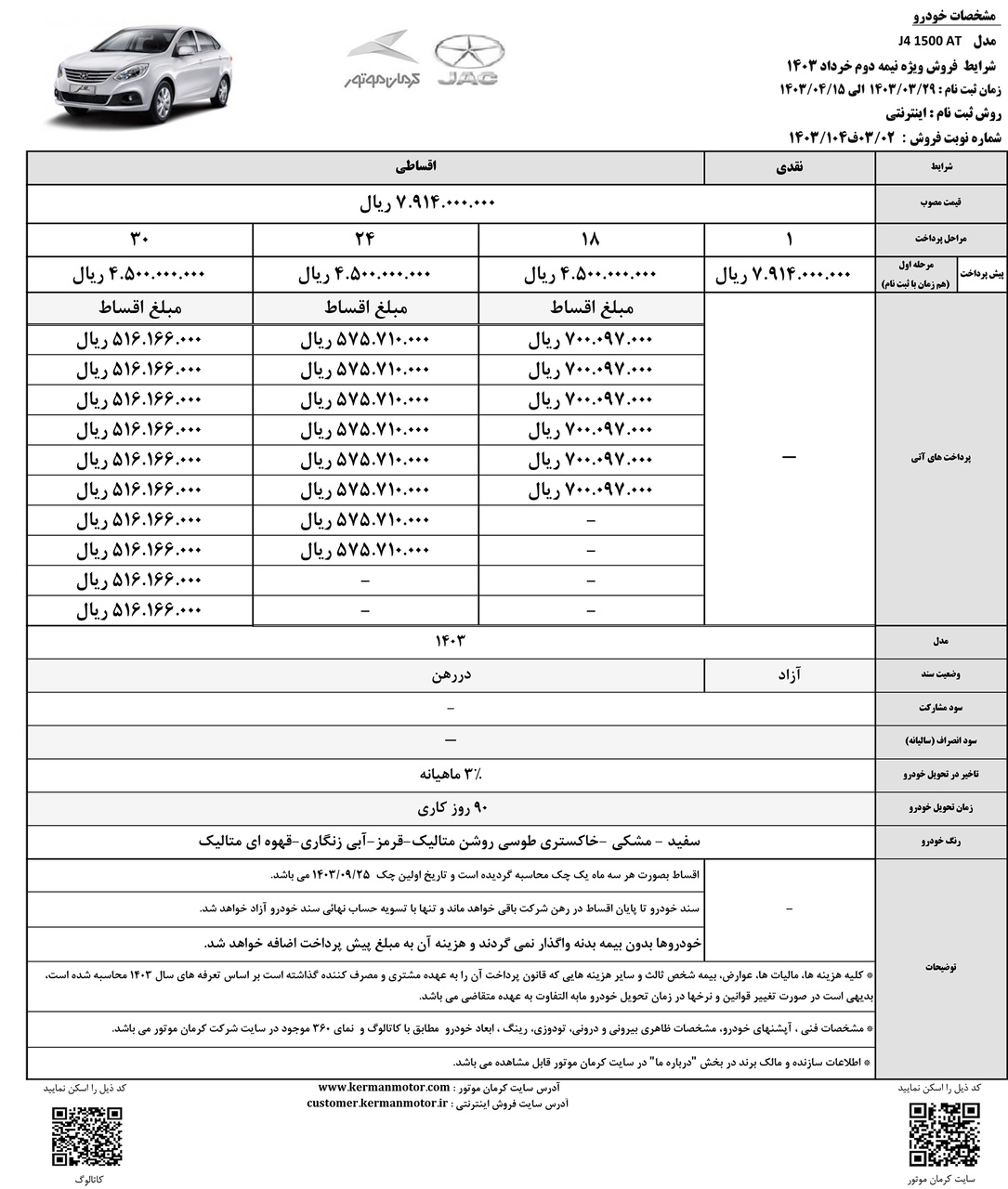 بخشنامه فروش خودرو جک جی 4