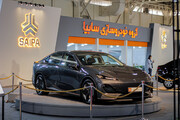 مانور خودروهای جدید برقی سایپا در نمایشگاه بین المللی تهران