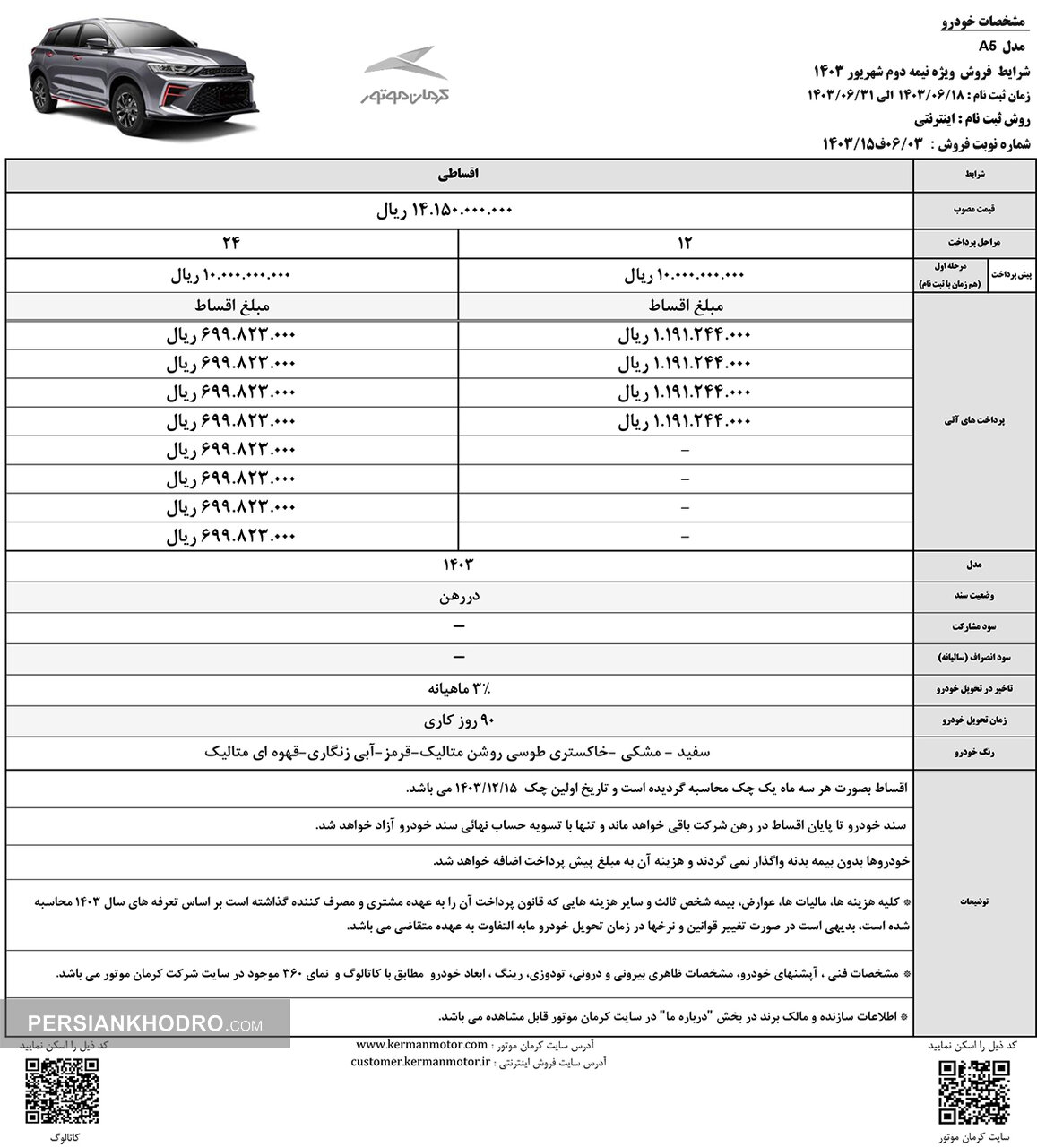 شرایط فروش A5