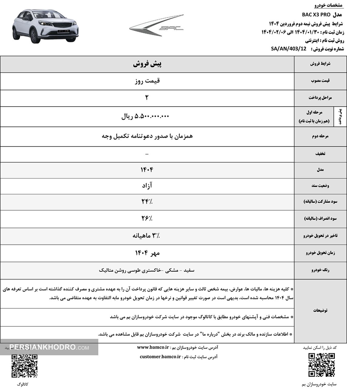 بخشنامه پیش فروش باک ایکس3 پرو در فروردین 1404
