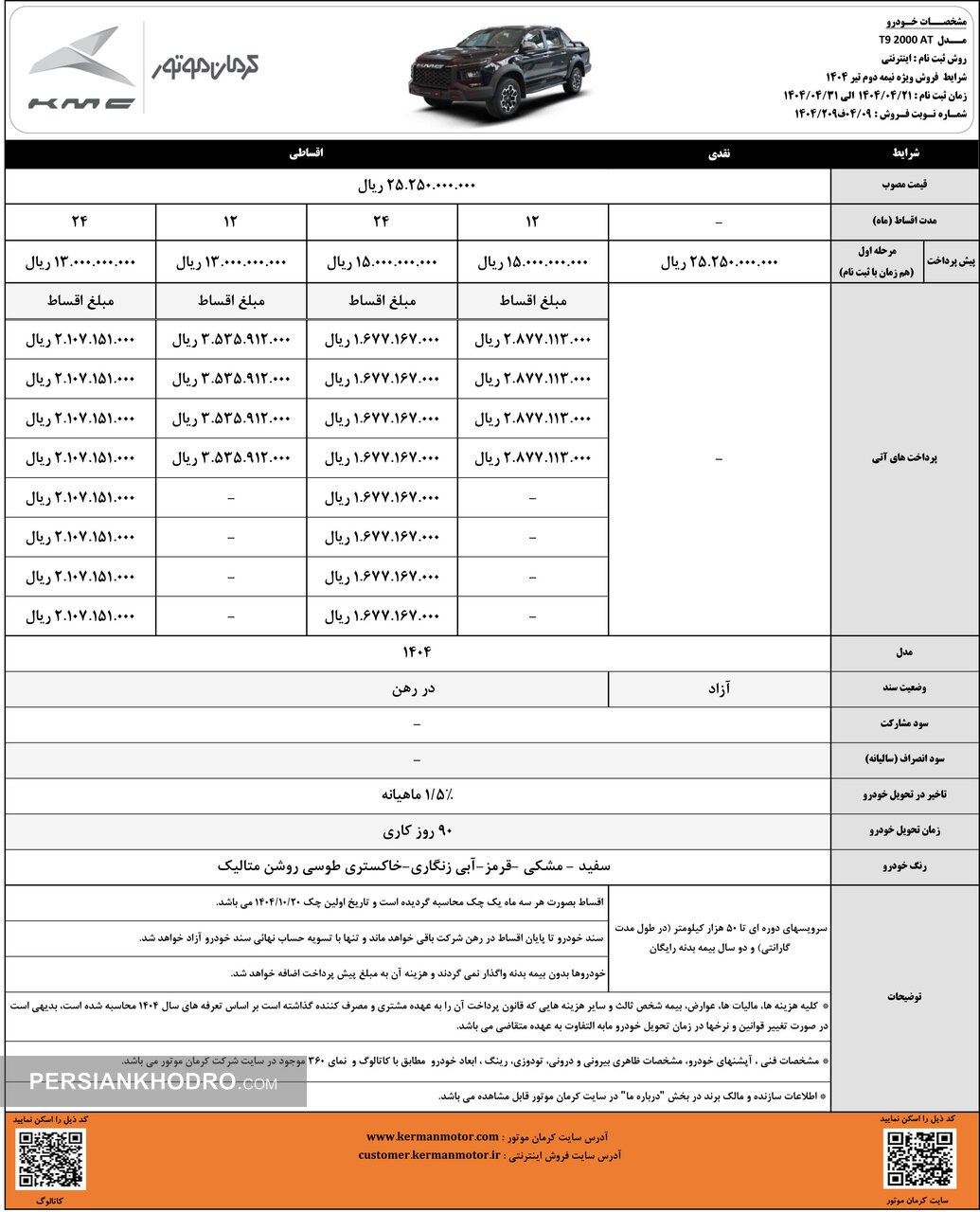 بخشنامه فروش تی9- تیر1404