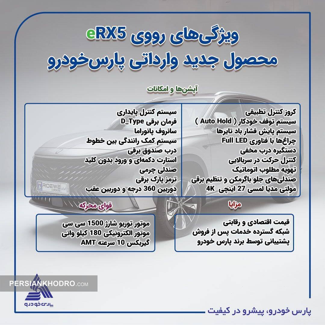 ویژگی های رووی eRX5