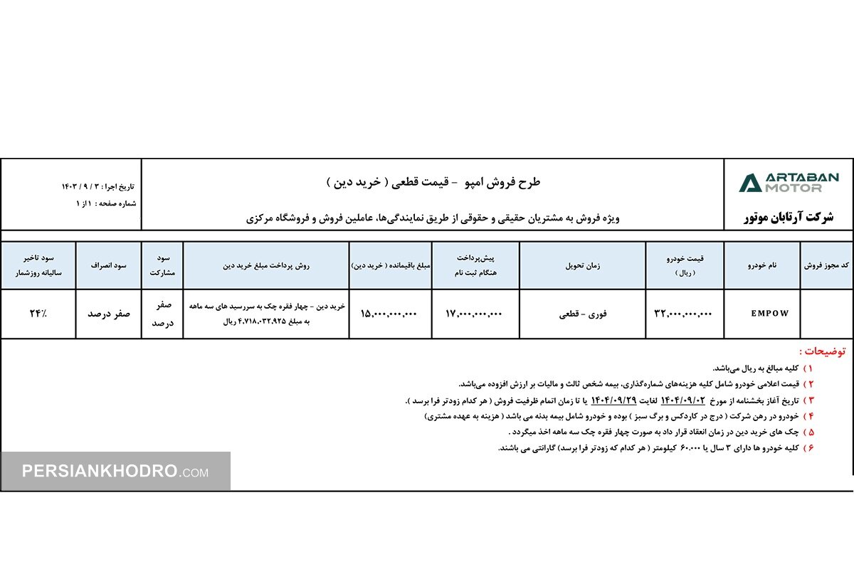 شرایط فروش گک امپو هیبریدی - آذر1404