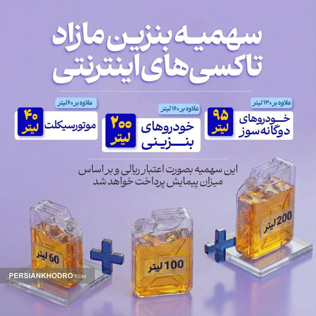 سهمیه بنزین مازاد ناوگان اینترنتی