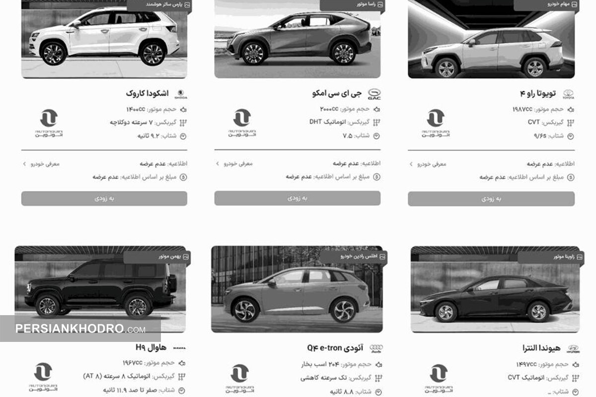 شروع فروش خودروهای وارداتی ۸ برند در ایران –اردیبهشت۱۴۰۵ (+زمان)