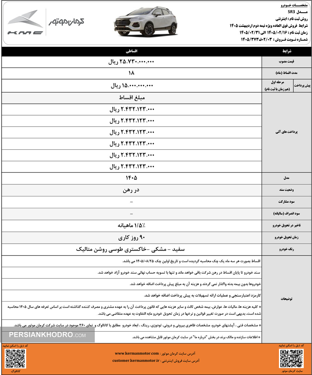 شرایط فروش خودرو ایکس5 - اردیبهشت 1405