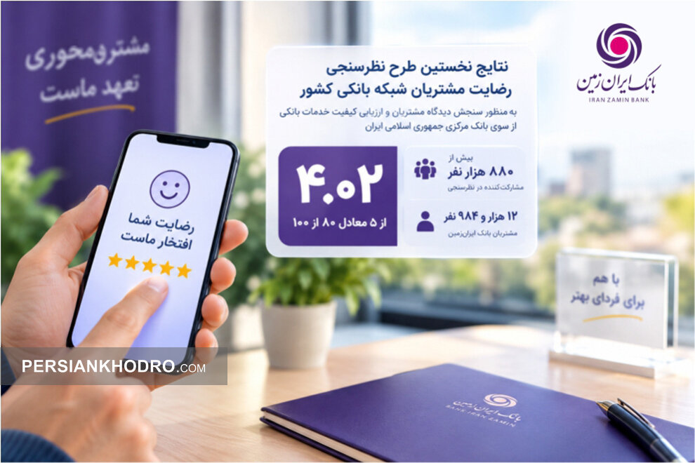 مشتریان به بانک ایران‌زمین چه امتیازی دادند؟ نتیجه نظرسنجی بانک مرکزی