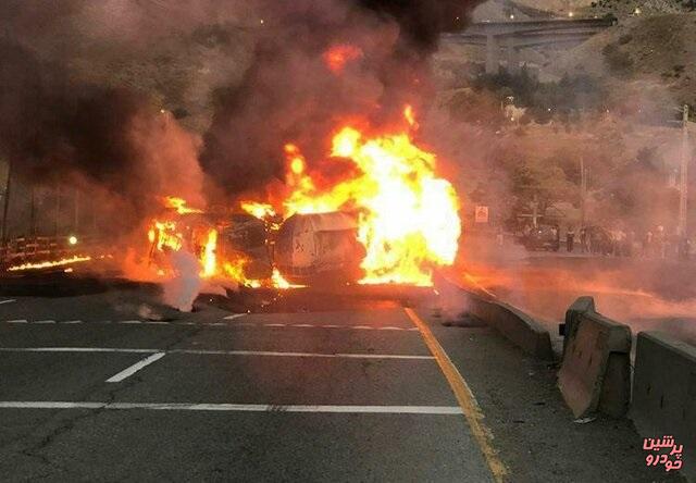 واژگونی تریلی در جاجرود