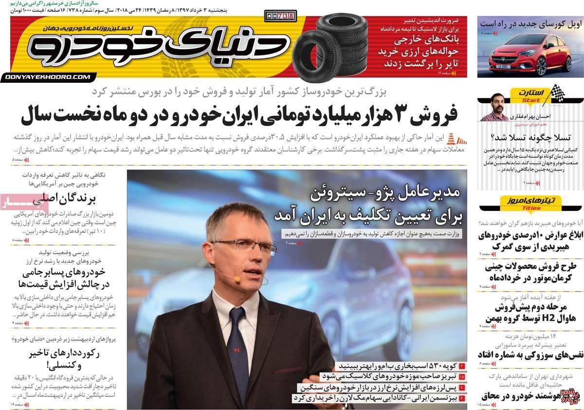 روزنامه دنیای خودرو