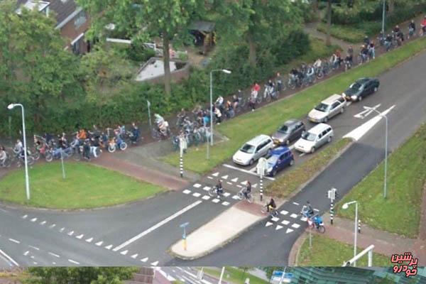 تصویری جالب از ساعت اوج ترافیک در هلند 