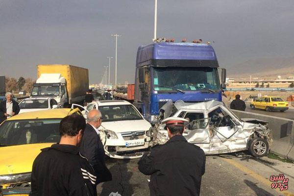 تصادف زنجیره‌ای 16 خودرو در آذربایجان شرقی