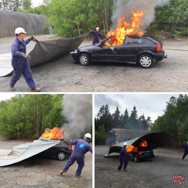 این پتو مخصوص مهار آتش خودرو است+ تصویر