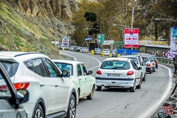 ترافیک سنگین در ابتدای جاده چالوس