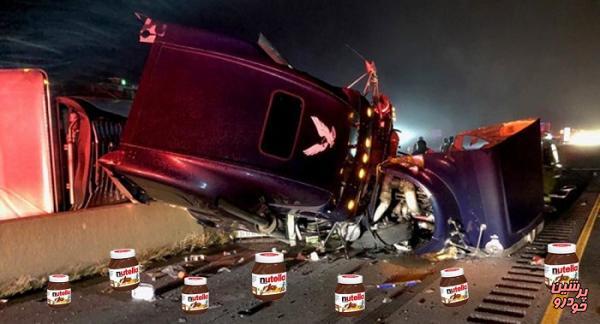 کمبود «نوتلا» در آمریکا با تصادف کامیون! + عکس
