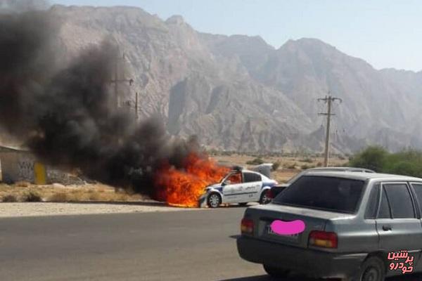 خودروی پلیس در بوشهر به چه دلیل آتش گرفت؟