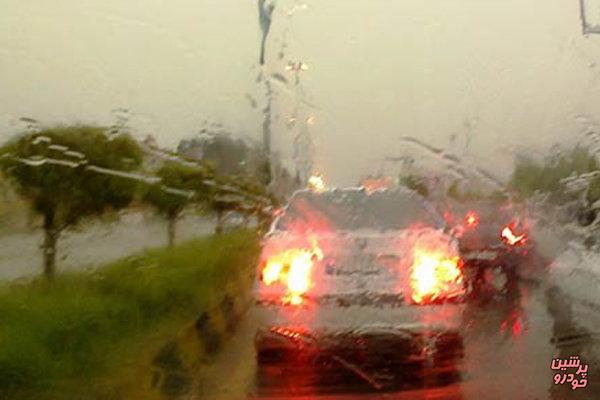 ترافیک و بارندگی در جاده‌های شمال به تهران