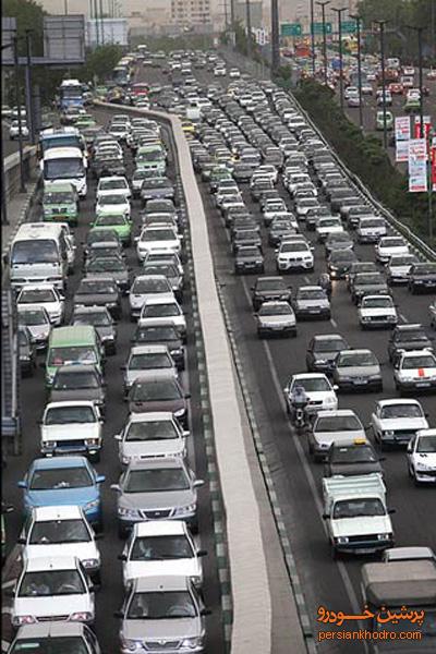 ترافیک پرحجم در آزادراه كرج - تهران