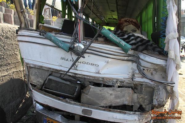 واژگونی مرگبار اتوبوس در تهران