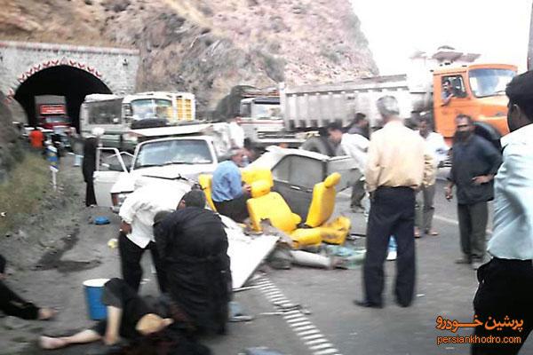 تصادف مرگبار پژو با کامیون