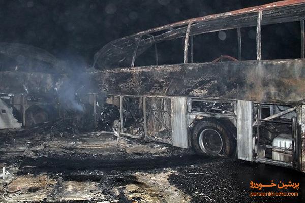 اتوبوس زائران پاکستانی در ایلام سوخت