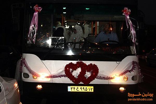 حمل عروس با اتوبوس +تصویر