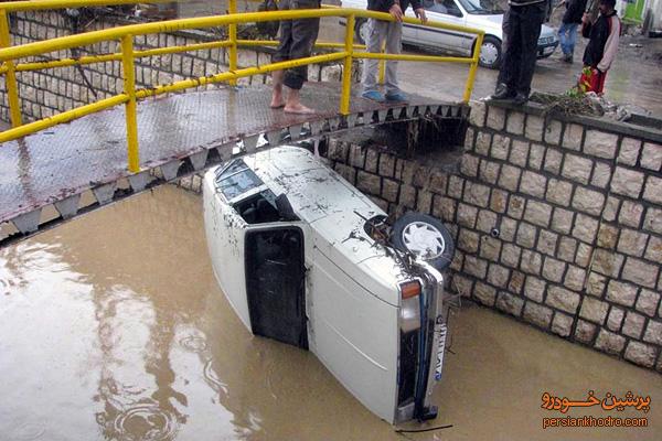 سقوط مرگبار خودرو در کانال آب