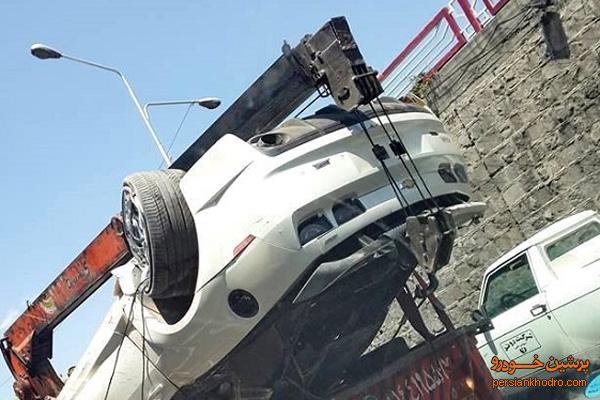 تصادف شدید خودرو آمریکایی در ایران