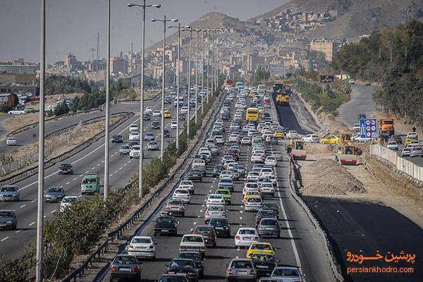 ترافیک صبحگاهی در باند جنوبی کرج-تهران