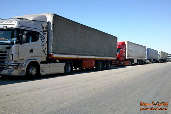 پلمب باک کامیون‌های ترک در مرز بازرگان
