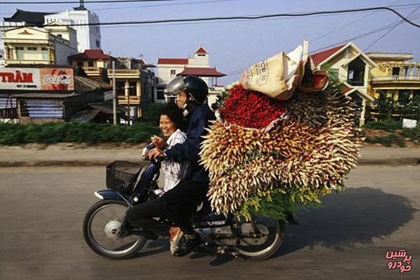 جابجایی های عظیم با موتورسیکلت!