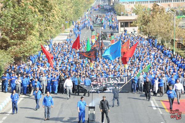 مراسم عزاداری باشکوه کارگران صنعت خودرو برگزار شد 