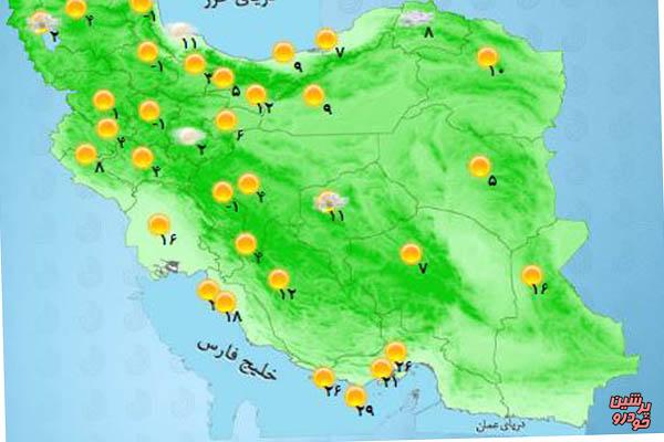 افزایش نسبی دما در سواحل شمالی كشور+جدول