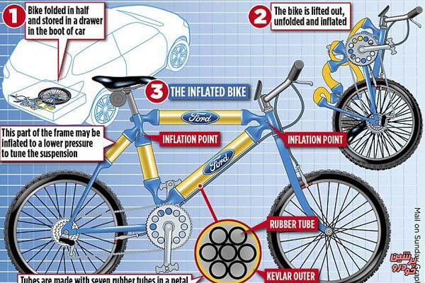 دوچرخه ای که بدنه آن قابلیت باد شدن و خالی شدن دارد