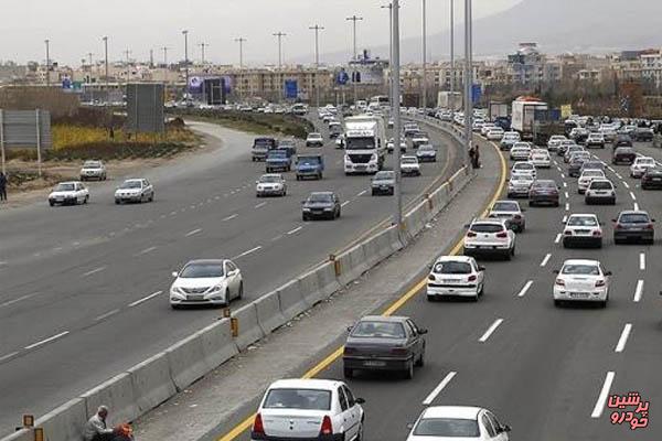 ترافیک نیمه سنگین در آزادراه‌های قزوین- کرج و کرج- تهران