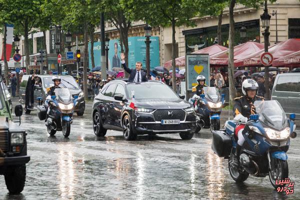  رئیس جمهور جدید فرانسه باچه خودرویی به مراسم تحلیف رفت؟+تصویر