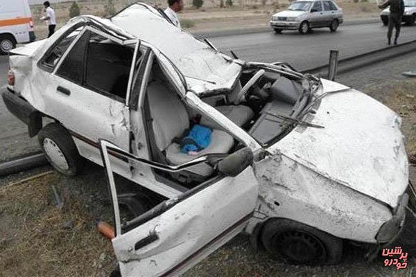 تصادف زنجیره ای 4 خودرو به شکلی عجیب در تهران + عکس