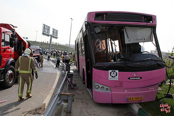 مصدومیت 37 نفر در پی انحراف اتوبوس زائران عراقی در شاهرود