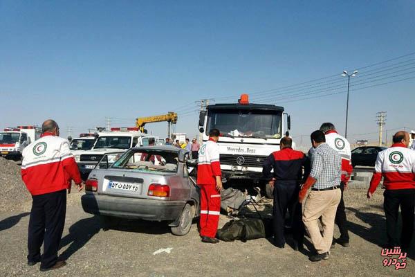 تصادف دو خودرو در جاده آزادشهر - شاهرود