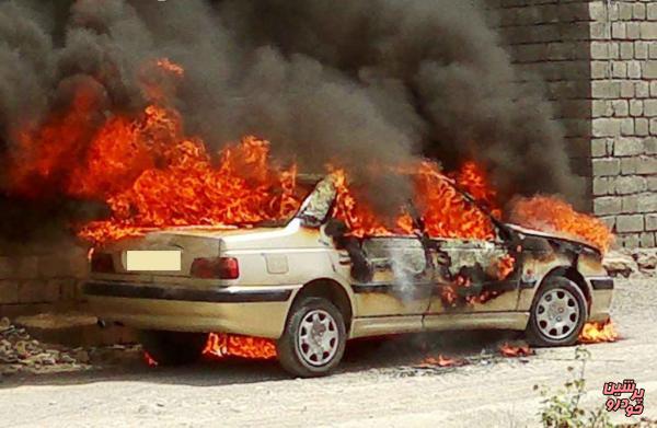 آتش‌سوزی خودرو در اتوبان کرج – قزوین 