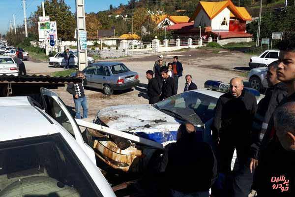 تصادف با خودروی پلیس در مازندران