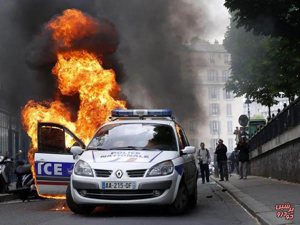 بیش از هزار خودرو در فرانسه به آتش کشیده شدند