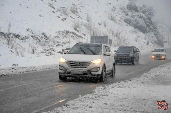 جاده های مازندران برفی و لغزنده است