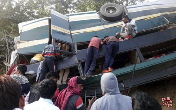 سقوط مرگبار اتوبوس در هند