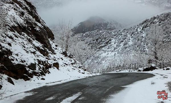 بارش برف در اکثر محور های استان خراسان شمالی