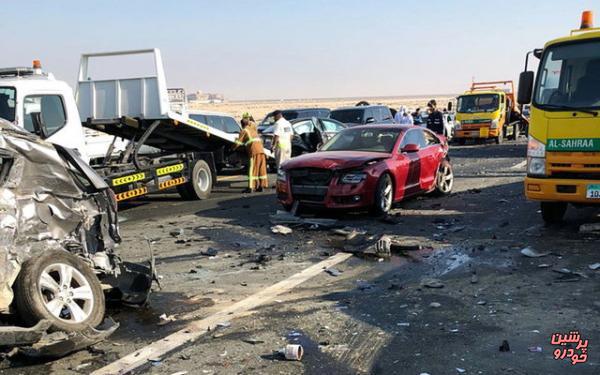 تصادف زنجیره ای 44 خودرو در جاده ابوظبی-دوبی