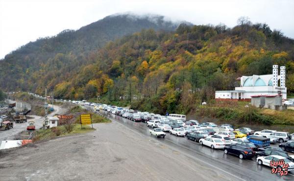 راهبندان درهر دو مسیر جاده کندوان
