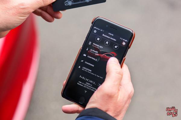 تسلا گوشی موبایل را جایگزین سوئیچ خودرو می کند